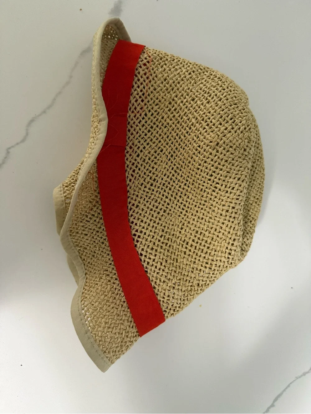 Tory Burch Beach Hat with red/ orange band